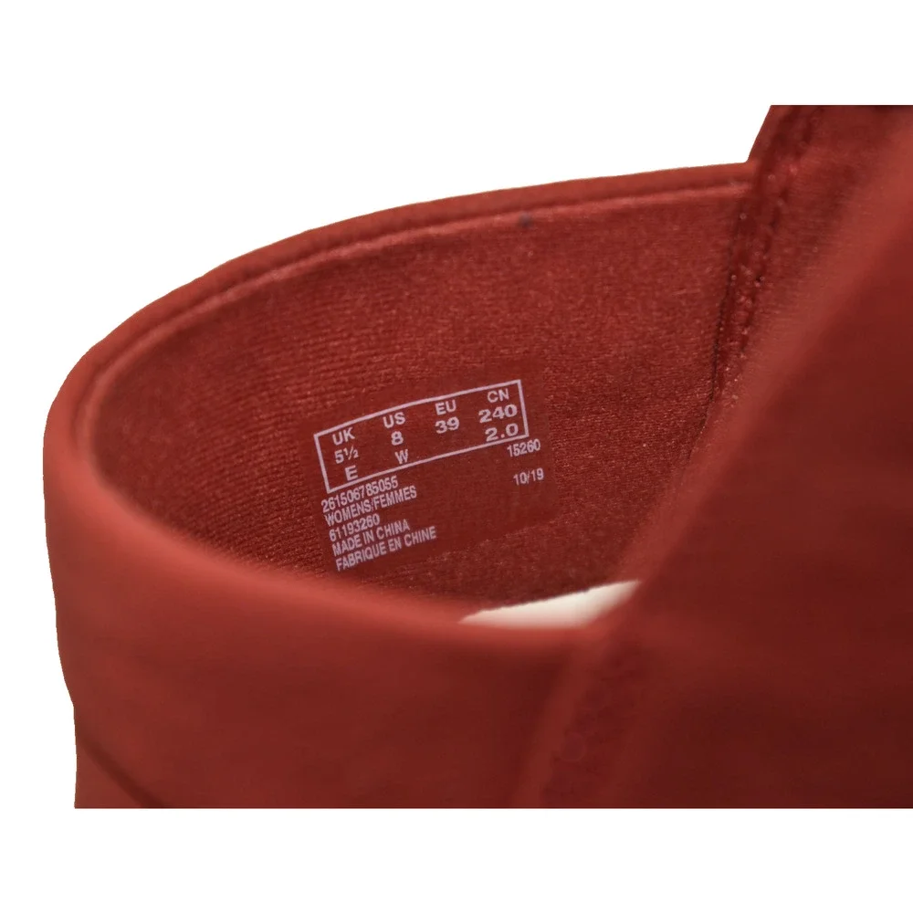 A6 NWOB CLARKS Annadel Red Nubuck Cork Platform Wedge Slingback Sandals Size 8 W